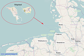 Übersichtskarte Lage von Helgoland