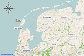 Übersichtskarte Lage von Texel
